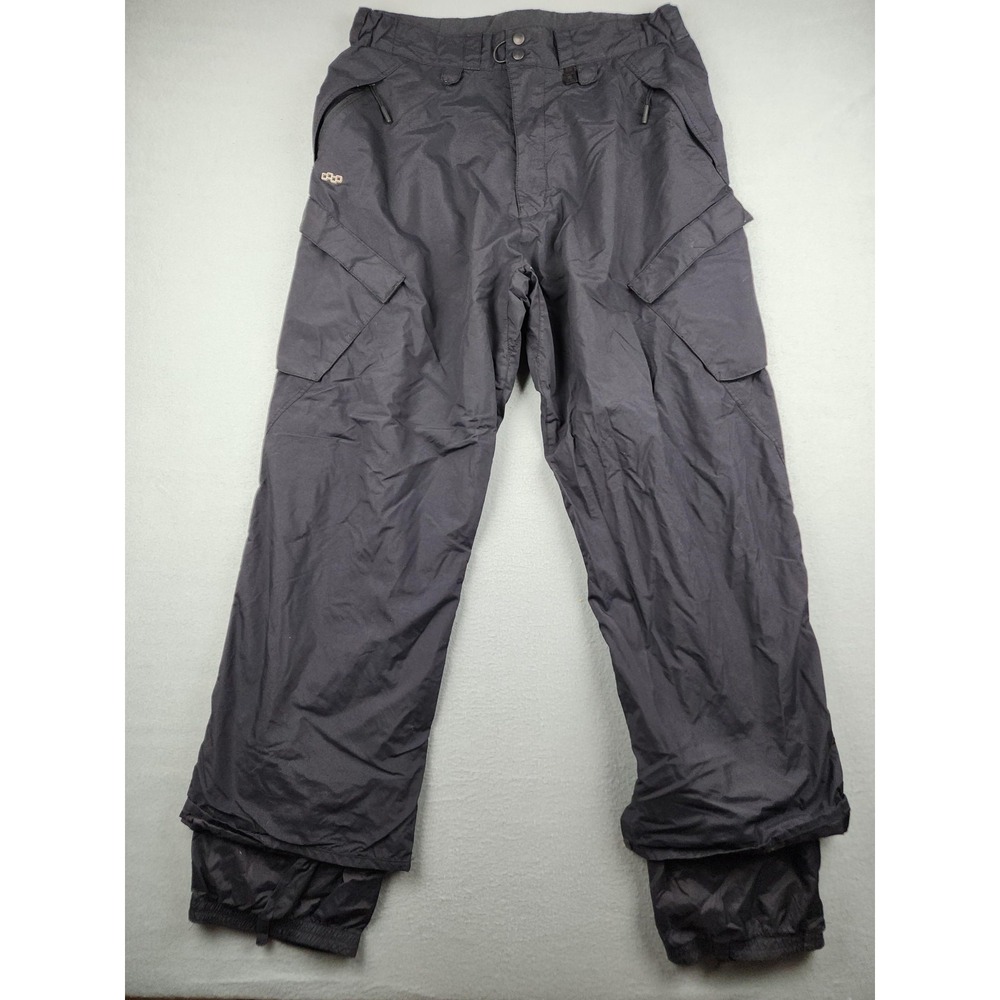 Foursquare Snow Pants Mens Large 34x34 Gray Nylon Cargo Ski Snowboard Lined